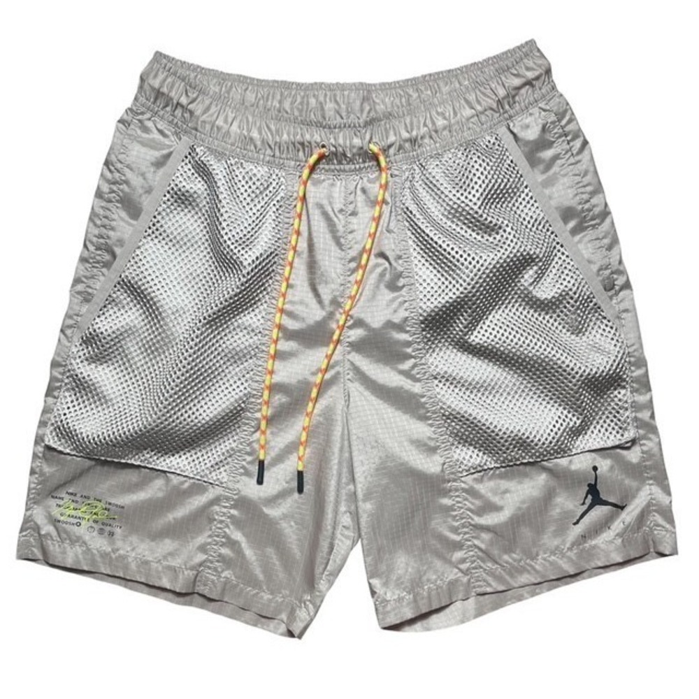 Nike Mens SZ S Air Jordan Jumpman Woven Statement Shorts Light Iron Color-1626